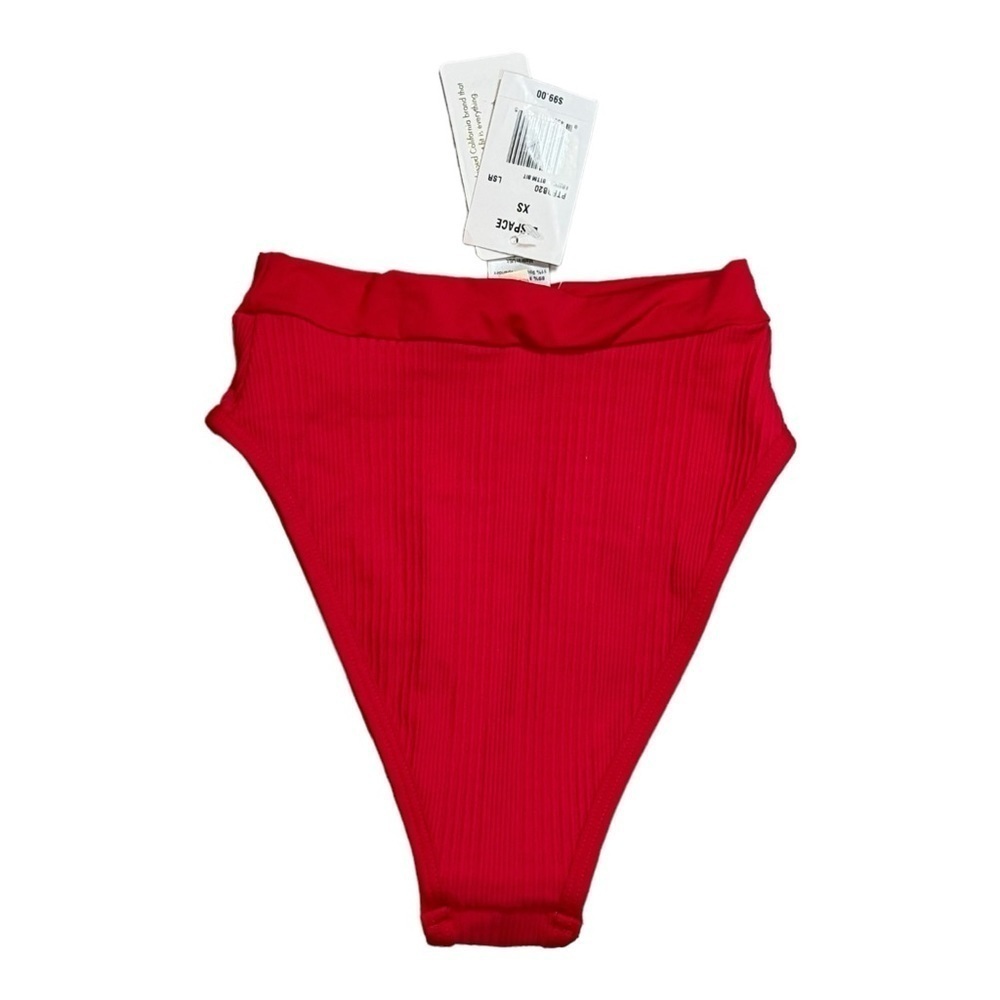 L*space Pointelle Frenchi Bikini Bottom Lipstick Red NWT - Picture 6 of 7